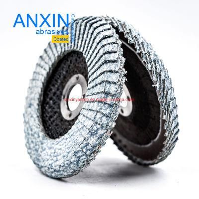 White Coating Curved Flap Disc for Al Alloys Grinding