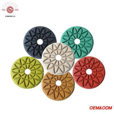 4 Inch Sunflower Dry Resin Concrete Floor Diamond Polishing Pad