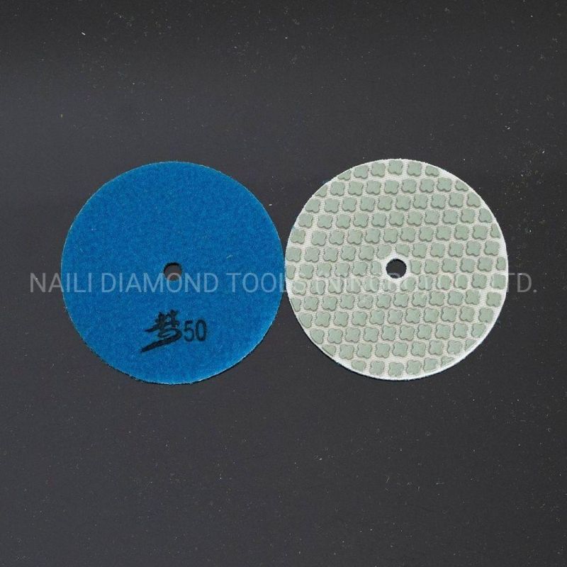 Qifeng Manufacturer Power Tool Factory Direct Sale 7 Steps Diamond Abrasive Tools Flower-Shaped Dry Polishing Pad for Marble/ Granite