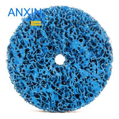 Blue Non-Woven Polyweb Wheel for Cleaning Paints