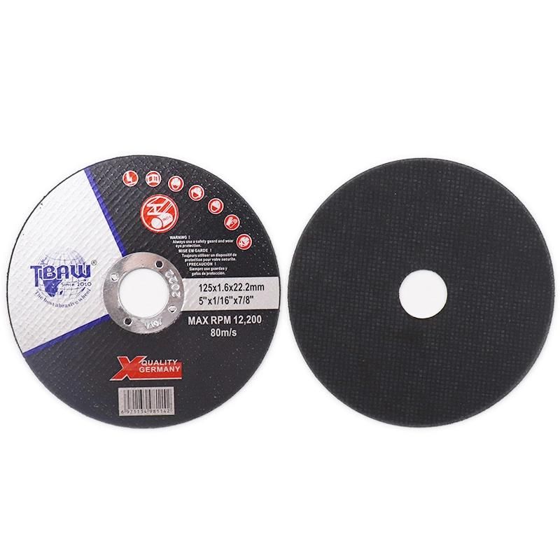 China Manufacturer High-Speed 125X1.6X22mm Abrasive Abrasive Cutting Wheel for Metal and Stainless Steel Grinder