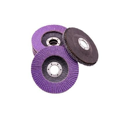 4.5&quot; 80# Imported Purple Ceramic Flap Disc with High Toughness and Better Hardness for Angle Grinder