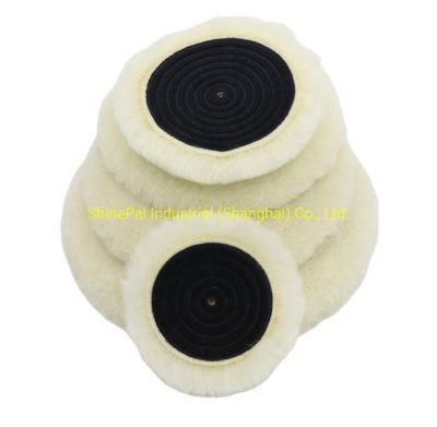 Hot Sale Goat Da Wool Buffing Pad 1.2 in 5 in 6 in 7in Heavy Cutting Car Care Wool Polishing Pad