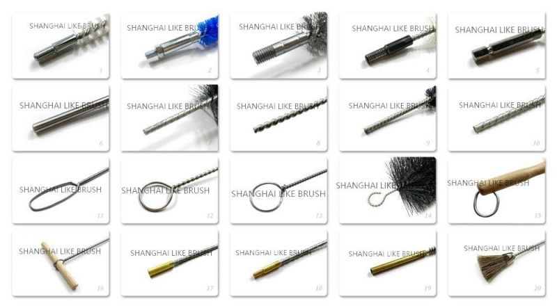 High Density Abrasive Wire Tube Brushes Double Stem Double Spiral