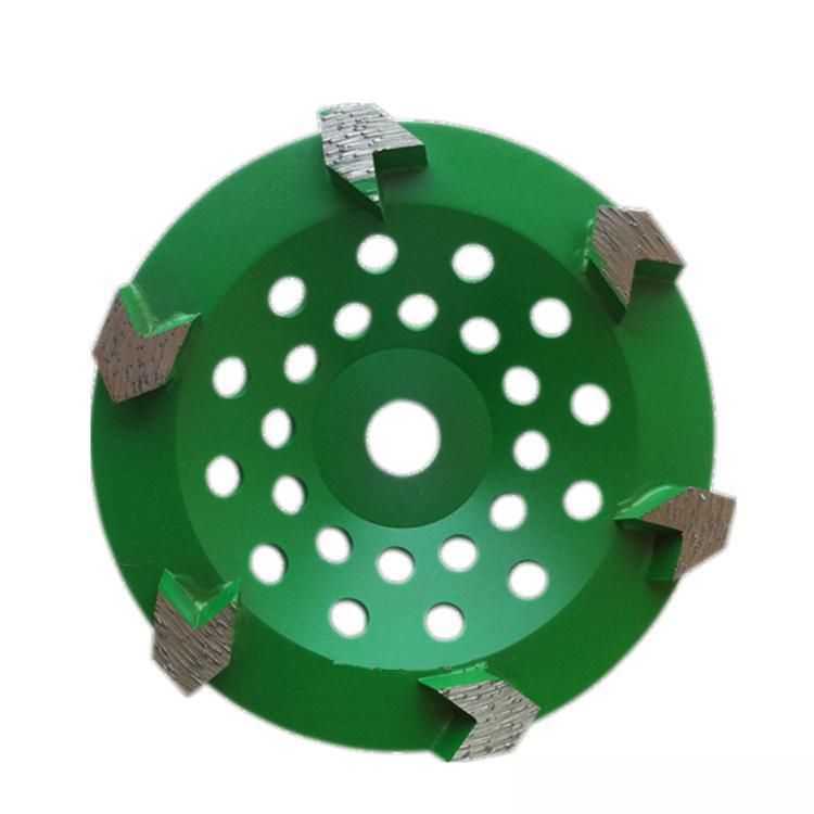 5 Inch D125mm Diamond Grinding Cup Wheel with Six Arrow Segments Diamond Grinding Disc for Concrete and Terrazzo Floor