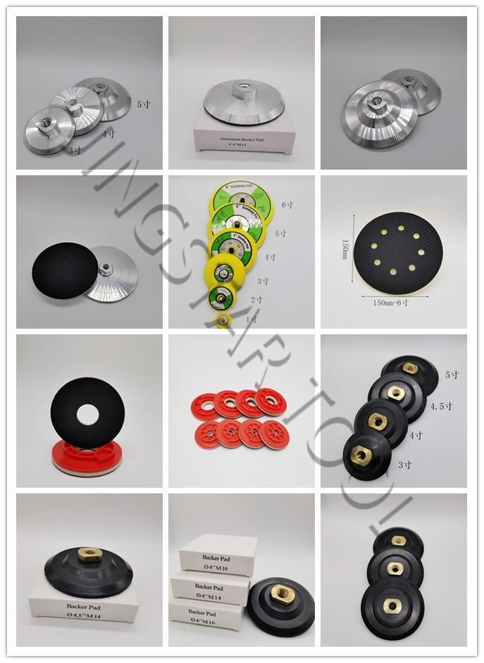 Diamond Polishing Pad Backer/Holder Wholesale 3′′ 4′′ 5′′ 100 Plastic Durable Connector M10 14 16 5/8-11 China Manufacturer