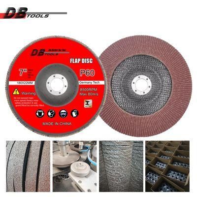 7 Inch 180mm Flap Disc Emery Cloth Disc 7/8 Inch Arbor Ao for Metal 60# Type 27