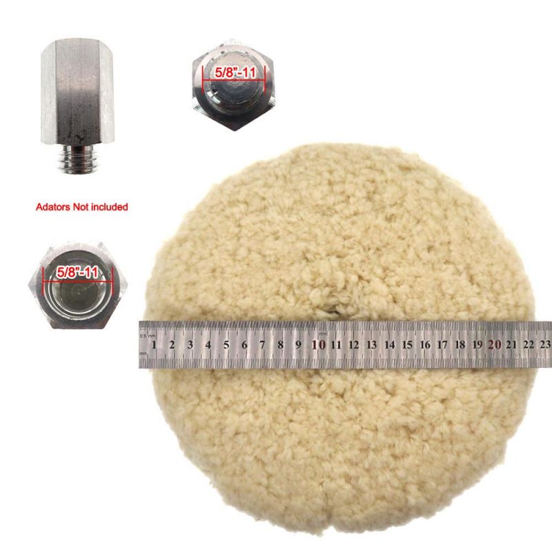 8 Inch Double Side Wool Polishing Pad Buffing Pad with 5/8" Bolt 4-Ply 100% Wool