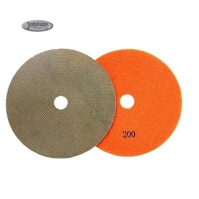 100mm Electroplated Granite Polishing Pads Resin Wet Usage Diamond Sanding Polishing Pad for Rock Marble Tile