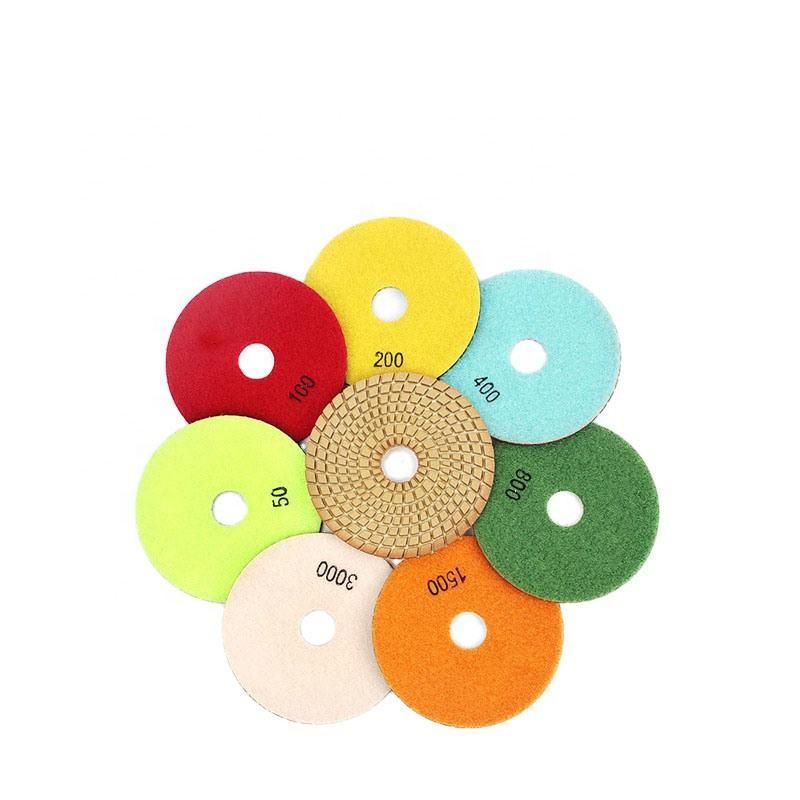 3 Inch 75mm Wet Flexible Diamond Polishing Pad Set for Granite Marble Stone Grinding