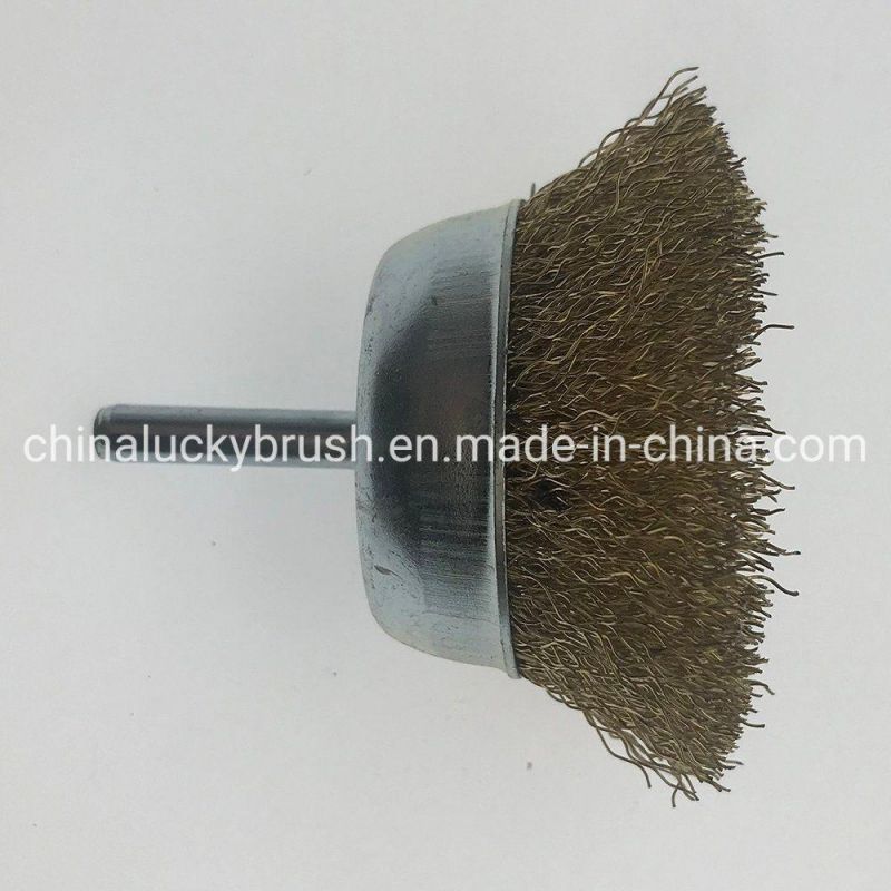 2.5inch Crimped Wire Cup Brush with Shaft (YY-941)