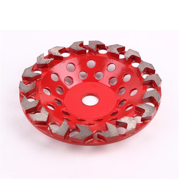 7 Inch D180mm 18 Arrow Segments Diamond Grinding Cup Wheel Disc for Angle Grinder Diamond Grinding Plates for Concrete Terrazzo Floor