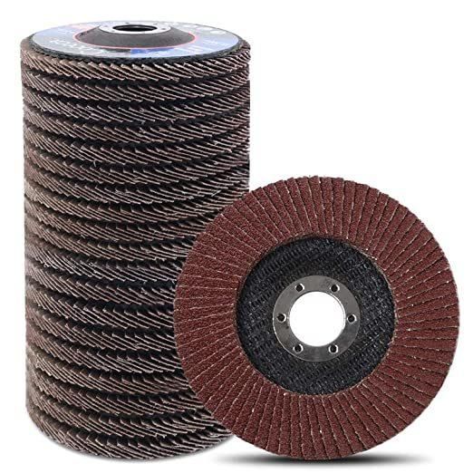 4.5 Inch Flap Discs - 20PCS 40 60 80 120 Grit Assorted Sanding Grinding Wheels, Aluminum Oxide Abrasives