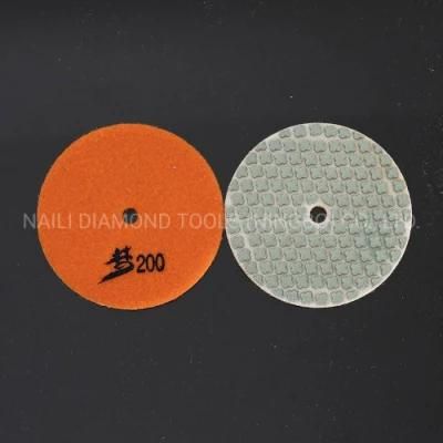 3 Inch/4 Inch Flower-Shaped 7 Steps Diamond Dry Polishing Pads for Marble/ Granite