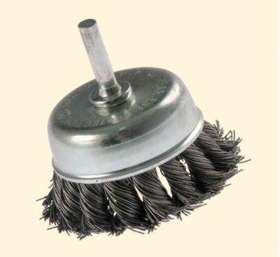 Knotted Cup Wire Brush with Shaft