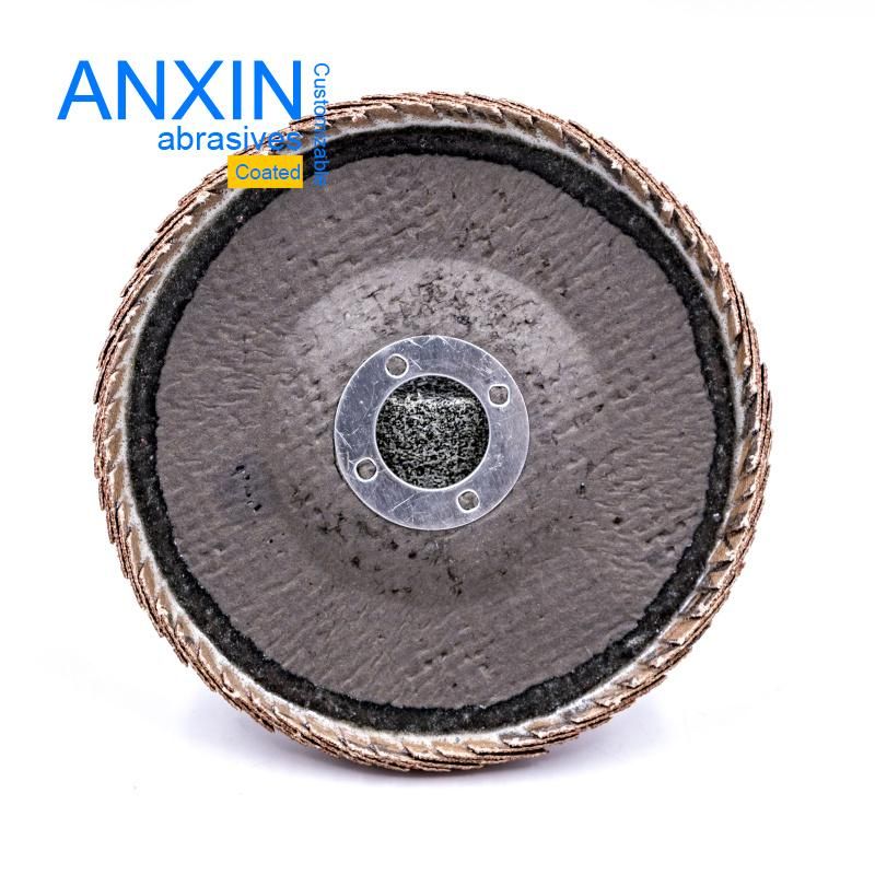 Curved Flap Disc with Fiberglass Backing for Stainless Steel Grinding