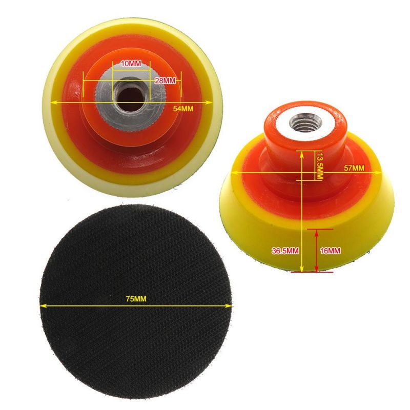 3" 70mm M10 Thread Hook and Loop Back-up Sanding Pad Sander Backing Plate