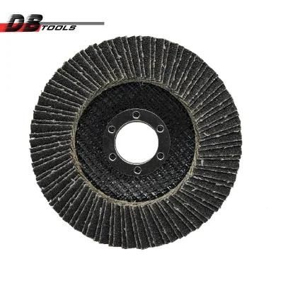 4&quot; 100mm Flap Disc Double Sheets Silicon Carbide Black Color 75mm Glassfiber Backing