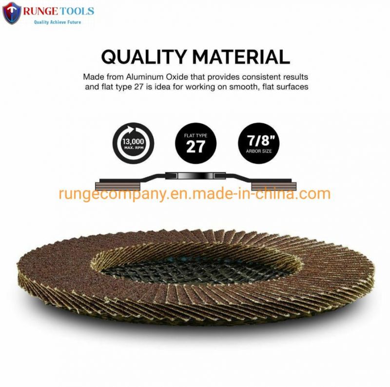 4" Inch Power Tools Parts Aluminium Oxide 60 Grit Flap Disc for Woodworking