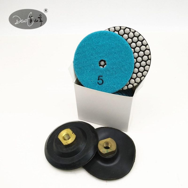 Daofeng 6inch 150mm Quartz Dry Diamond Polishing Pads (hexagon)