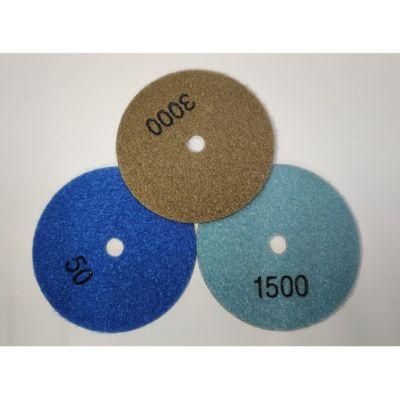Qifeng Manufacturer Power Tool Factory Direct Sale 7 Steps 100mm/4&quot; Abrasive Diamond Dry Polishing Pads for Granite&Marble Top