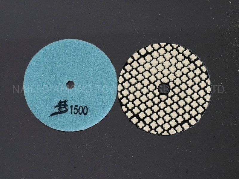 Qifeng Manufacturer Power Tool 80/100mm Marble/ Granite Diamond Flower-Shaped 7 Steps Dry Polishing Pads